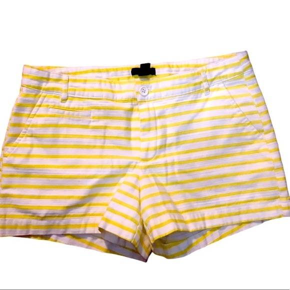 Gap White Neon Yellow Stripes Shorts - Picture 1 of 7